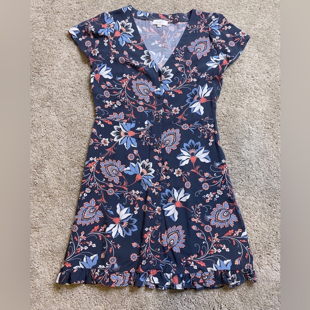Loft Blue Floral Dress